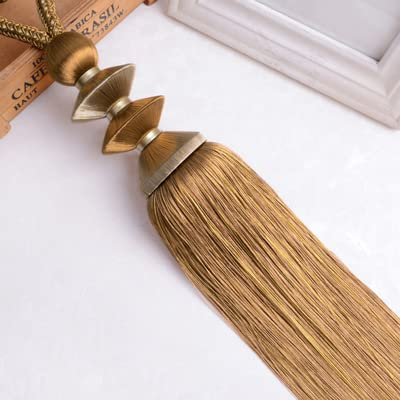 2Pcs Nappa per tende Pennello Fermacravatta Appeso Cinghie a sfera Ancoraggio Bind Corde Cintura Accessori per tende Fermacravatta Fermacravatta Decorazioni per la casa-Bronzo