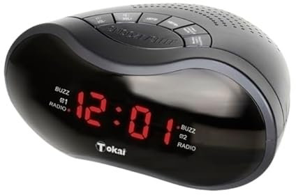 TOKAÏ - RR244FUN-Radio réveil FM avec Prise USB pour Recharge téléphone Noir