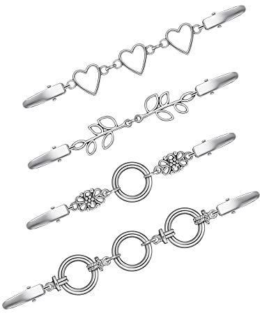 4 Stück Vintage Cardigan Clips für Frauen Pullover Clips Brosche Antik Schal Clips Strickjacke Clips Kette Kragen Clips Verschluss für Kragen Umhang Schals Mantel