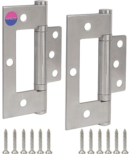 APECS Scharniere Edelstahl Scharniere Klappbar aus Edelstahl 304 für Holztüren & Zimmertüren Türscharnier 2-er Set Modell B2 INOX-100 * 70 * 2.5