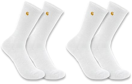 Carhartt Force Midweight Crew Lot de 2 Paires de Chaussettes Travail, Blanc, L Homme