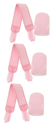 MAGICLULU 6 Stk Badetuch Handschuhe Körperpeelingband Bräunungshandschuh- Körperschrubber-gürtel Handhaben Schwamm Streifen Männer Und Frauen Toilettenartikel Rosa