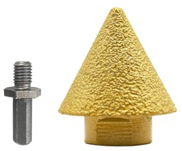 JTQYFI Embout à chanfreiner diamanté avec filetage 38/50 mm - Fraise conique - Disque abrasif pour porcelaine, carrelage, carrelage