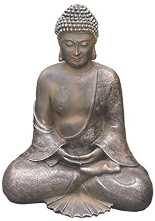 FLCPJGV Harz Buddha Statue, Skulptur, Sammlerfigur für Den Garten, Bronze