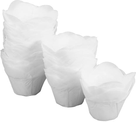 FUNOMOCYA 100stücke Lotus-stil Backförmchen Mittelgroße Einweg-förmchen Fettdichte Cupcake-halter Muffin-backbehälter Aus Papier Backförmchen Für Hitzebeständig Celsius