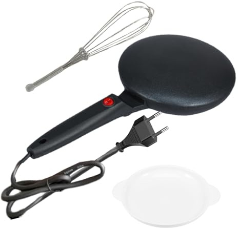 Aizuoni Machine à crêpes automatique, poêle à crêpes électrique,Machine à crêpes portative 600 W | Plat de cuisson à contrôle thermostatique de 7,87 po pour le petit-déjeuner antiadhésif avec bol à