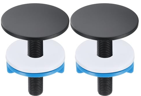 sourcing map 2pcs Kitchen Faucet Hole Cover Copper, 2 Sink Hole for 0.5-1.6 Plate Cover Stopper Cover Blanking Tap Hole Plug for Kitchen Bathroom, Black