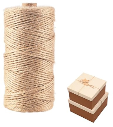JEKUGOT 2mm Twine String,100m Jute String,Natural Garden Twines Jute Rope,Twine Strings for Crafts,Gardening,Flowers,Cooking,Balloons