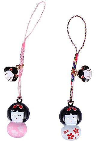 LIFKOME 2stücke Cartoon Puppe Schlüsselanhänger Ornament Keychain Hänge Anhänger Für Tasche Handy Schlüssel Mit Lanyards Für Bequeme Befestigung