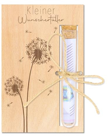 Sugeru Geldgeschenke Verpackung Wunscherfüller Geldgeschenk Geldgeschenke Geburtstag aus Holz Lustige Hochzeitsgeschenk Wunscherfüller Pusteblume Hochzeitsgeschenke für Brautpaar Reise Geschenk