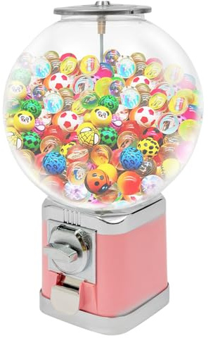 Candy Gumball Vending Machine Durable Dispenser High Capacity Capsule Machine Pink Capsule Vending Machine 1.26 Inch Gumball Machine Mini Candy Dispenser for Easy Operation Fun Secure Design