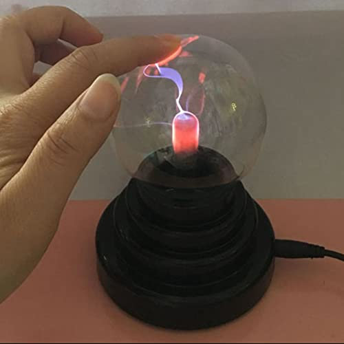 Lámpara de Bola de Plasma Mágica de 3 Pulgadas, Decoración del Hogar, Ambiente Científico, Dormitorio, Oficina, Fuente de Alimentación de Batería USB
