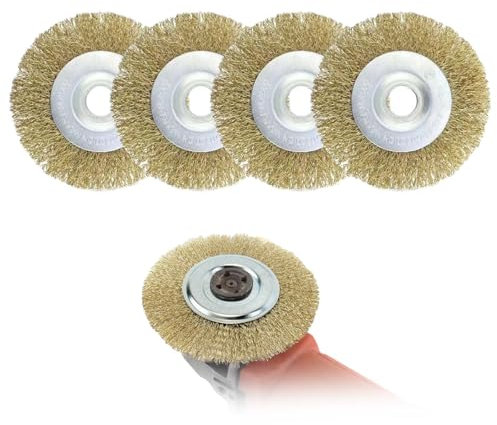 Joint Brush Set of 4, Round Joint Brush, Joint Brush for Garden, Compatible with Gloria Multibrush and Other Wire Brushes, Wire Brush for Joint Cleaning, Brass Brush, Joint Cleaner, Weedbrush Joint