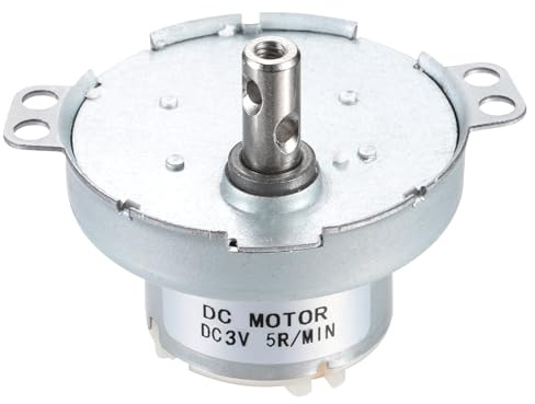 QUARKZMAN Getriebemotor 3V Langsamlaufmotor JS-50T Elektromotor Gebürsteter Getriebemotor Gleichstrommotor 5 U/min Mikromotor CW/CCW D-Welle DC-Motor Großes Drehmoment für 3D-Drucker