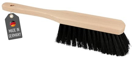 Lantelme Balayette en bois de 30 cm avec poils en plastique | Balai avec poils synthétiques robustes – Idéal pour les coins, l'atelier, la maison, la voiture | Balai à main durable et précis