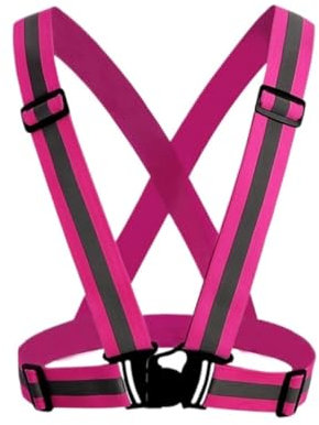 GOOPEEG Warnweste， Reflektierende Weste Mit Verstellbarer Warnweste for Nachtfahrten Reflektierendem(Pink)