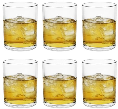 BTGLLAS Whisky Glasses Drinking Glasses Glassware Set Includes 300ml Highball Glasses, Rocks Glasses, Juice Glasses Heavy Base Glass Cups for Water, Juice, Beer, Wine, and Cocktails (6)