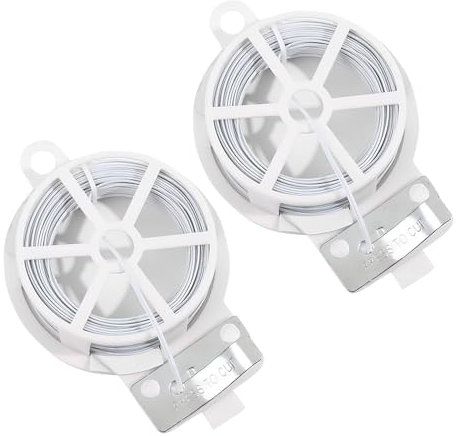 FangBoJie 2 Roll Gartendraht mit Cutter, 100M Pflanzendraht Bindedraht, Blumendraht, Draht Garten Pflanzdraht Ummantelt, Blumendraht für Die Gartenarbeit Kletterpflanzen, Sträucher (Weiß)