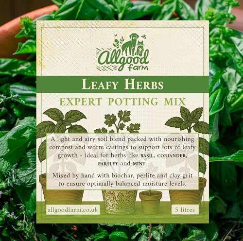 Allgood Farm Leafy Herbs Soil - Expert Potting Soil Mix (5 Litres)