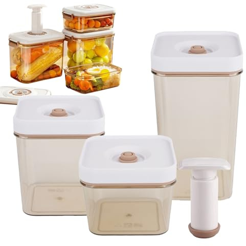 Zegaqae Boîtes De Mise Sous Vide, Boîtes De Conservation Sous Vide Avec Couvercle Sous Vide Et Pompe Manuelle, Boîte De Stockage Alimentaire, Pour Lunch Réfrigérateur Cuisine