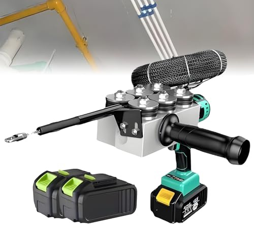 COAKUE Tiracavi, Elettricista Tirare Filo Nascosto Tubo Filettatrice Automatica Filettatrice Filo Scuro Elettrico Tirando Strumento Filettatura Macchina 2*Battery