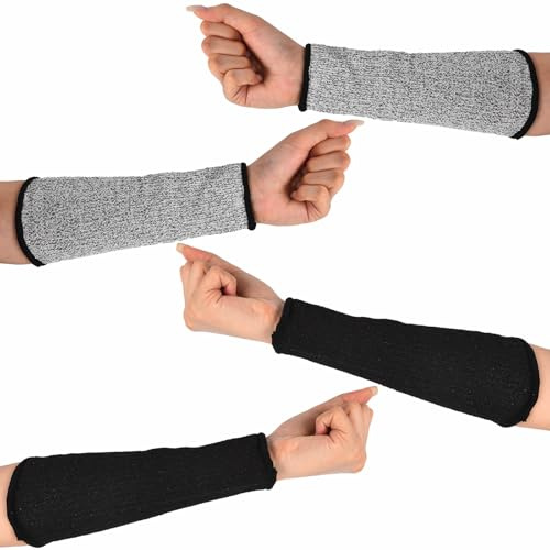 2 par skärbeständiga ärmar, 21 cm skärbeständiga armskydd underarmsskydd armskydd ärmar för kvinnor män matlagning trädgårdsarbete