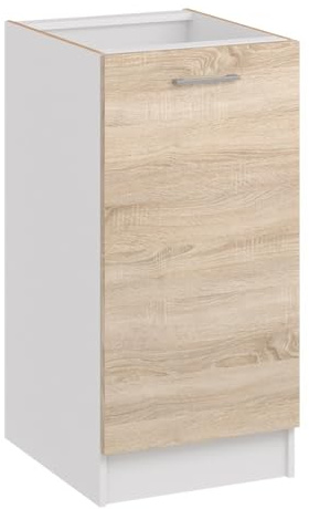 roe furniture Küchenunterschrank 45 cm Breite – Küchenschrank für Aufbewahrung – 45×82×44 cm – schmaler Unterschrank aus Holzwerkstoff, melaminbeschichtet
