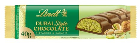 Lindt - Barre DUBAI STYLE CHOCOLATE - Lait Pistache Kadaif, 40g