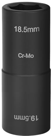 Dadi per ruota a doppia testa, per avvitatore a percussione, chiave per dadi ruota da 1/2 pollici, presa universale per dadi a capocorda, Strumento Professionale per Suv e Camion(18,5 mm x 19,5 mm)