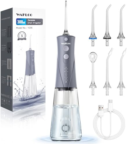 WAFLOO Irrigador Dental Portátil para Casa y Viaje, Diseño Inalámbrico