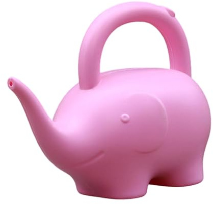 CoudarTitie Regadera Infantil Animales Juguete Jardinería Regadera Decorativa Plástico Resistente Manija Cómoda Adecuada para Niños Riego de Plantas Jardines, Elefante Rosa