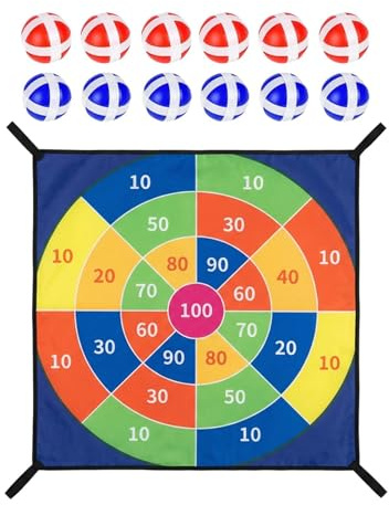 Sticky Ball Game, Trampoline Target Board, 29,13 x 29,13 tum Dart Game Set, Indoor Outdoor Toy for Kids Adults Backyard Party Födelsedag Neighborhood Use Fun Sports Activity Interactive