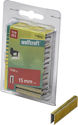 wolfcraft Grapa de lomo estrecho, tipo 055 I 7166000 I Ideales para fijar telas, tejidos y listones de madera delgados