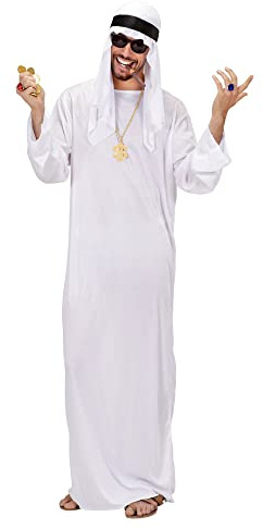 W WIDMANN MILANO Party Fashion - Kostüm Arabischer Scheich | Orientalisches Kostüm mit Tunika und Kopfbedeckung für Karneval, Mottoparty