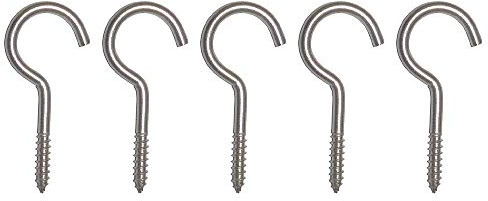 EisenRon Schraubhaken Wäscheleinehaken 4,4x65 / 40 mm Edelstahl A2-10 Stück