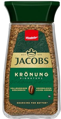 Jacobs Krönung löslicher Bohnenkaffee, Instant Kaffee, 100 g im Glas, für 56 Getränke
