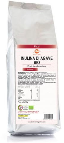 Inulina di Agave Bio in Polvere Solubile in Acqua 1 Kg, Fibra Alimentare, Inulina di Agave da Agricoltura Biologica, Prodotto Alimentare Senza Eccipienti, Zuccheri e Grassi