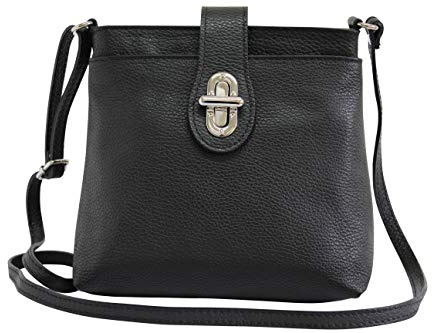 AMBRA Moda Damen echt Ledertasche Handtasche Schultertasche Umhängtasche Citybag Girl Crossover GL007