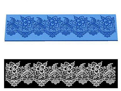 Vak diseño de flores de encaje alfombrilla de silicona azúcar Encaje Molde para tartas, bandeja para hornear Bakeware – Molde para decoración de repostería para tartas borde decoración de pa