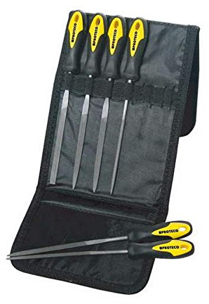 Proteco-Werkzeug® Nadelfeilen Schlüsselfeilen Set 6-teilig Minifeilen flach rund eckig 160 mm Feile