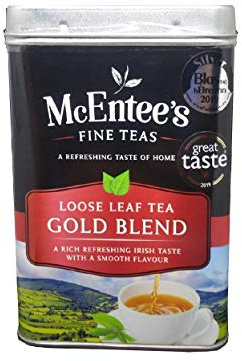 McEntee's Irish Gold Blend Thé en vrac - Boîte de 500 g - Un mélange fort et savoureux de thé noir en vrac d'Assam et du Kenya