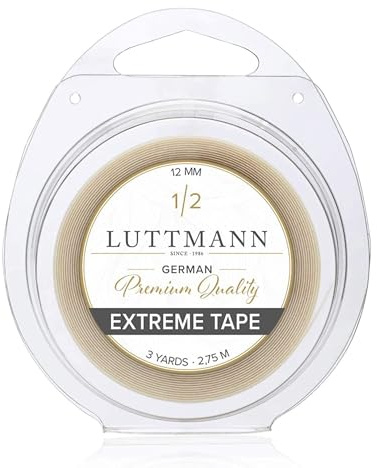 LUTTMANN® Extreme Tape - Premium Quality extreme Hold Klebeband Kleberolle Lacefront transparent für Haarsysteme, Haarteile, Perücken, Toupets & Extensions - in verschiedenen Größen (12 mm x 2,75 m)