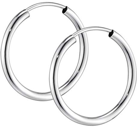 MATERIA by Matthias Wagner Creolen Weißgold 585 Damen Ohrringe 14 Karat in 20 39 48 mm