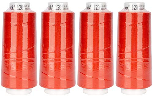 Amann Mettler Trojalock Overlockgarn Nähgarn, gesponnener Zweifachzwirn, für alle gängigen Overlock-Maschinen, Neue Trendige Farben 4 x 2500 m (7155)