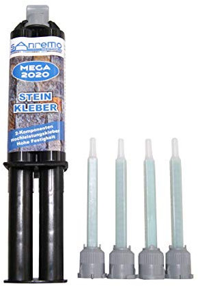 10x MEGA 2020 Steinkleber 25ml + 40 Mischdüsen 2-Komponenten-Kleber