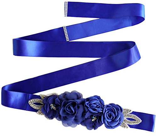 Lauthen.S Schärpengürtel mit Blumen, Perlen und Strasssteinen für Hochzeits-, Braut- und Babyshower-Kleider
