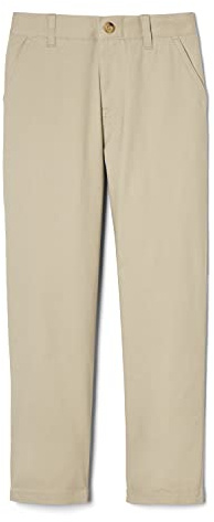 French Toast Boys' Straight Fit Chino Pant, Khaki, 12