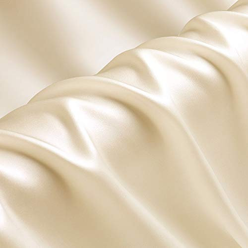 Champagner 100% Reine Seide Charmeuse Stoff Krepp Stoffe für Näharbeiten Breite 114 cm