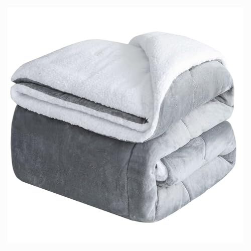 CHOSHOME Thick & Warm Sherpa Fleece Blanket Twin Size for Winter Bed