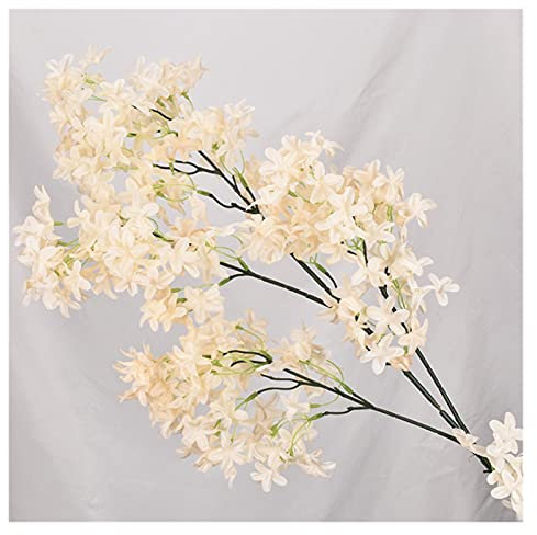 XLBH Hermosa 97 cm Simulación Flor de Lila para Casas de Boda Parte al Aire Libre Decoración de otoño Festival DIY Día de San Valentín Barato Preparación de Vacaciones (Color : Champagne)